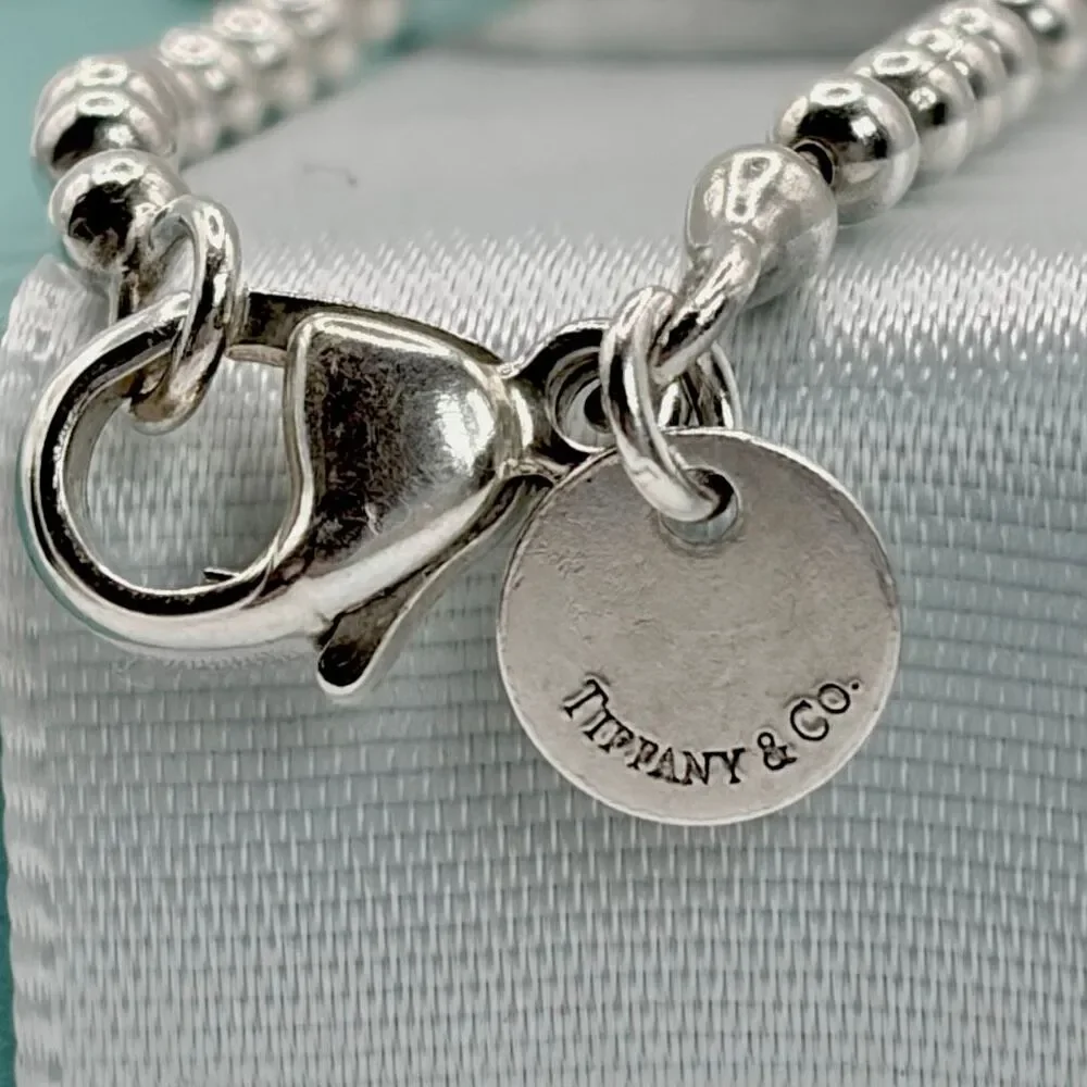 Tiffany & Co. Beaded 34” Chain Return to Tiffany Heart Tag Necklace in Silver - Picture 3 of 9